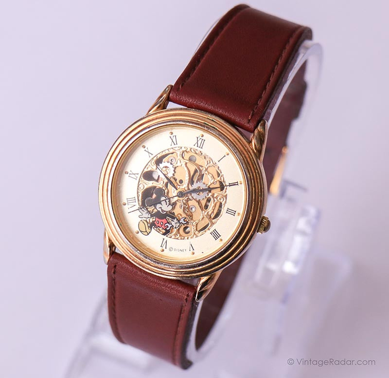 【Disney】Automatic Skeleton Watch Disney】Automatic Skeleton Watch 1990's Disney Time Works Mickey