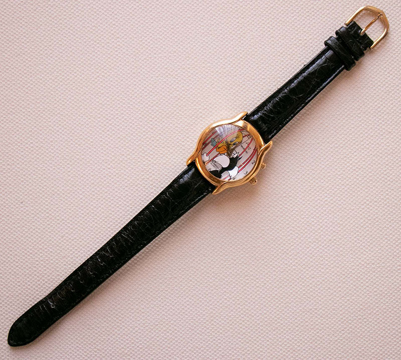 Armitron Tweety Sylvester Gold Tone Watch NOS New Strap SS199 Armitron Sylvester & Tweety Looney Tunes Quartz Watch Gold  main image 3