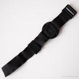 1986 Swatch BB001 JET BLACK Watch | RARE Black and White Swatch Pop