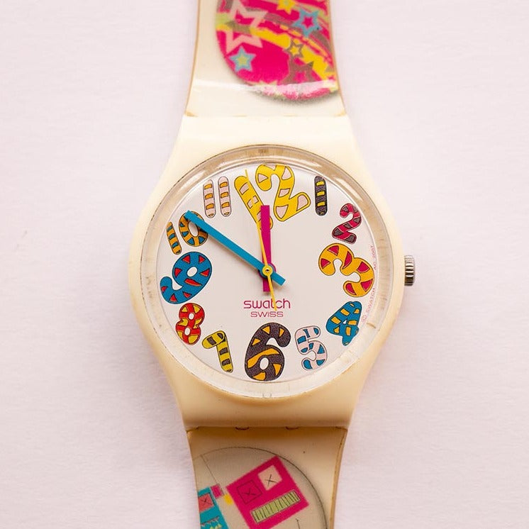 2008 Verspielte Pins GW145 Swatch Funky Buntes Regenbogen Swatch