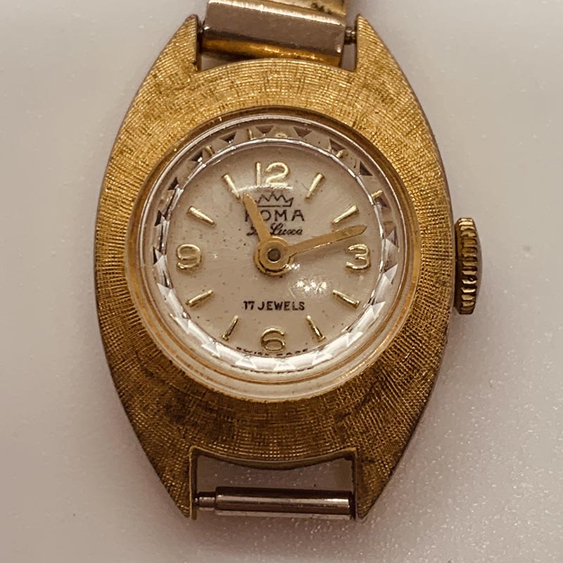 Roma De Luxe 17 Jewels Swiss Made Watch for Parts & Repair