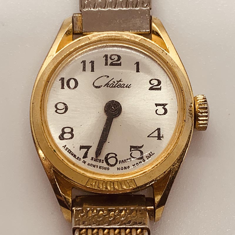 Quadrante nero Geneva Harvester Swiss ha fatto orologio per parti e riparazioni Vintage Radar
