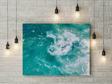 Turquoise Ocean Waves Print | Tropical Blue Printable Wall Art - Vintage Radar