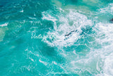 Turquoise Ocean Waves Print | Tropical Blue Printable Wall Art - Vintage Radar