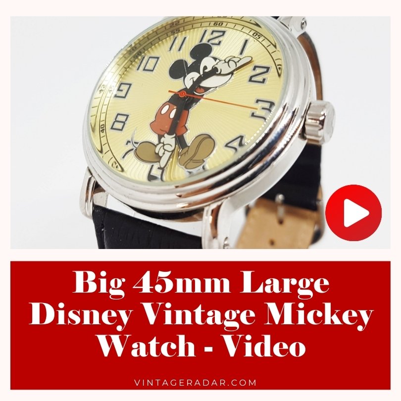 Gran 45 mm grande Disney Mickey vintage reloj - Video