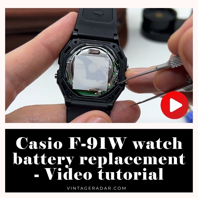 Casio F-91W Watch Battery Replacement - Video tutorial