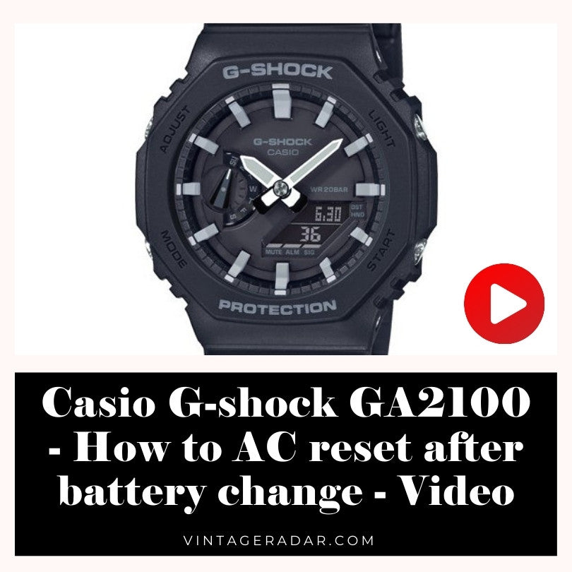 Casio G-Shock GA-2100: Wechselstrom Zurücksetzen nach dem Batteriewechsel