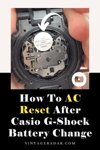 إعادة ضبط التيار المتردد بعد تغيير البطارية - Casio جي شوك