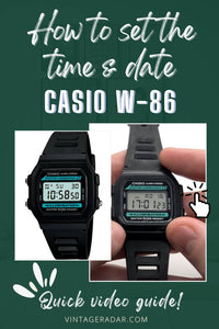 Cómo establecer la hora y la fecha en un Casio W-86 reloj