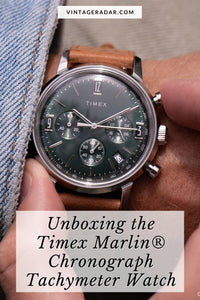 الإخراج من العلبة: Timex مارلين® Chronograph ساعة تاكيميتر بسوار جلدي 40 ملم