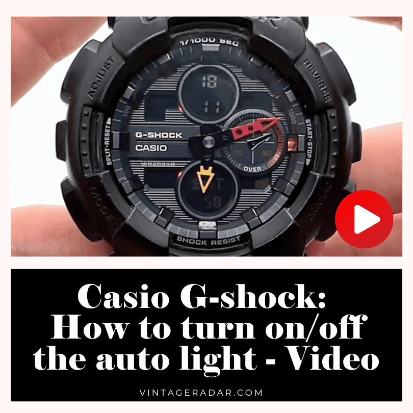 Casio G-shock: How to turn on/off the auto light - Video