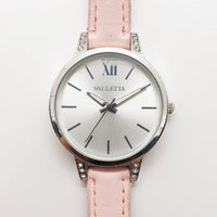 Valletta Minimalist Silver-Tone Watch for Women with Rhinestones