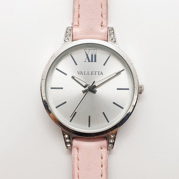 Valletta Minimalist Silver-Tone Watch for Women with Rhinestones