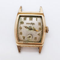 1950 Bulova L0 Gold Art Deco Watch for Parts & Repair - لا تعمل