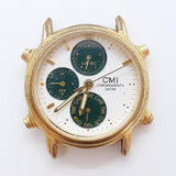 CMI Chronograph Cuarzo de 3atm reloj Para piezas y reparación, no funciona
