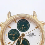 CMI Chronograph Cuarzo de 3atm reloj Para piezas y reparación, no funciona