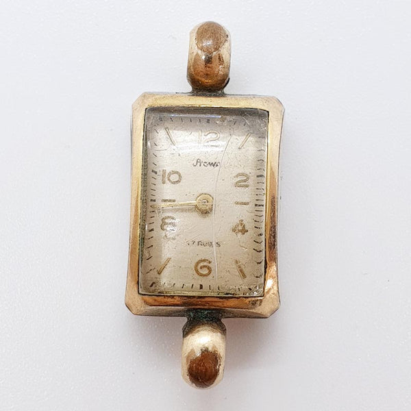 Oro Stowa 1960 alemán 17 joyas reloj Para piezas y reparación, no funciona