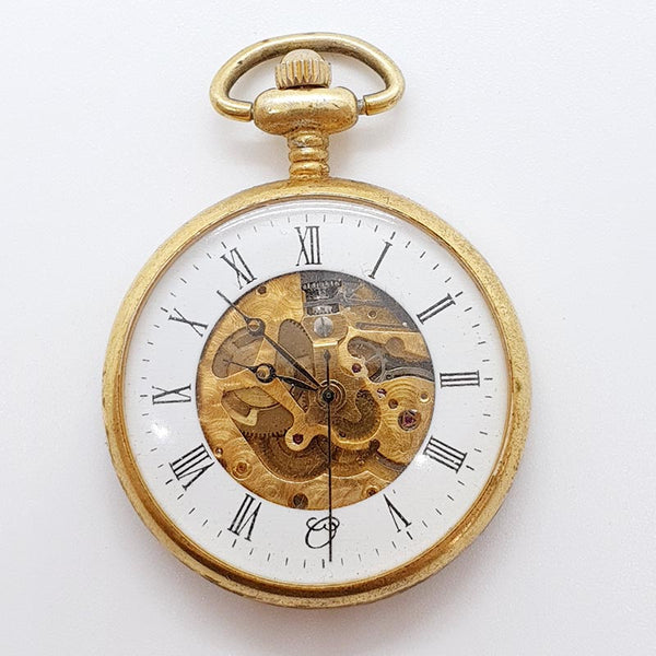 17 Jewels Skeleton Mechanical Pocket Watch for Parts & Repair - NOT WORKING