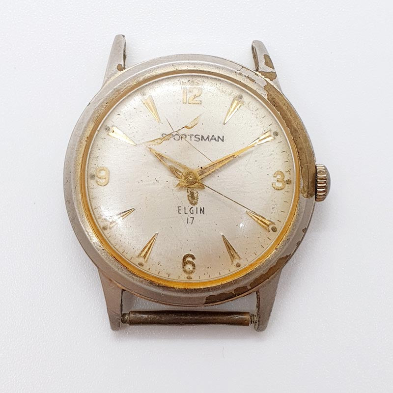 1950s Elgin Sportsman 17 Jewels Luxury Watch for Parts & Repair