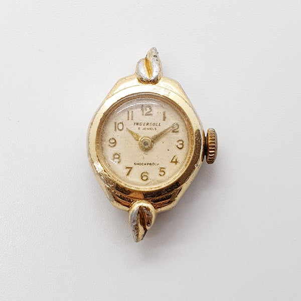 1930s Ingersoll 5 Jewels Shockproof Art Deco Watch for Parts & Repair - NOT WORKING