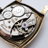 1947 Bulova 10bc 15 joyas de oro suizo chapado en reloj Para piezas y reparación, no funciona