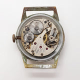 ساعة ميكانيكية عسكرية قديمة من الستينيات لقطع الغيار والإصلاح - لا تعمل