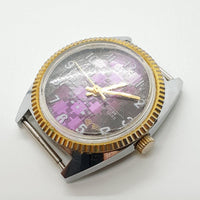 Purple Dial Bourbon Super de Luxe Swiss montre pour les pièces et la réparation - ne fonctionne pas
