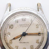 1950s Semca 17 Jewels Swiss Watch for Parts & Repair - NOT WORKING