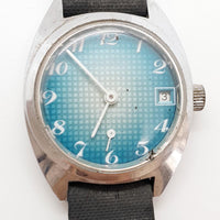 ساعة جوكا ميكانيكية إسبانية ذات قرص أزرق لقطع الغيار والإصلاح - لا تعمل
