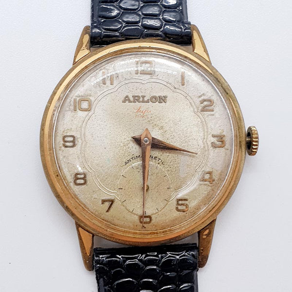 1960s Arlon Swiss Made 17 Rubis Floral Watch for Parts & Repair - NOT WORKING