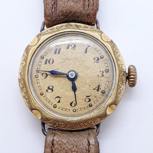 1940s Art Deco Military Decorated Watch for Parts & Repair - NOT WORKING