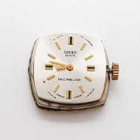Gruen Geneve Incabloc ساعة سويسرية الصنع مكونة من 17 قطعة مجوهرات لقطع الغيار والإصلاح - لا تعمل