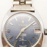 Cauny Titan 17 Jewels Swiss Blue Cadran montre pour les pièces et la réparation - ne fonctionne pas
