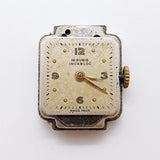 1950S Art Deco 16 Rubis suizo hecho reloj Para piezas y reparación, no funciona