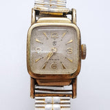 1950 Art Deco German 17 Rubis reloj Para piezas y reparación, no funciona