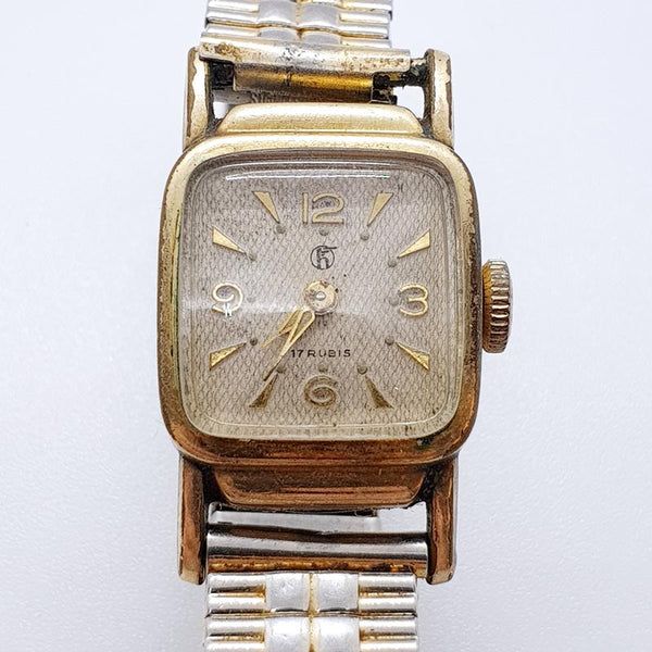 ART DECO degli anni '50 tedesco 17 Rubis orologio per parti e riparazioni - Non funzionante