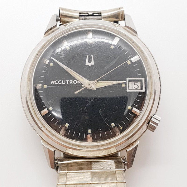 1960s Bulova Accutron Date Tuning Fork 218D Watch for Parts & Repair - NOT WORKING