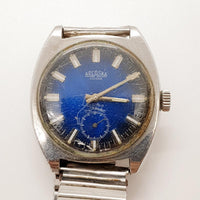 1970er Jahre Arlaska Suisse Blue Dial 17 Rubis Uhr Für Teile & Reparaturen - nicht funktionieren