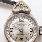 ساعة آرت ديكو ليدي إلجان سويسرية الصنع لقطع الغيار والإصلاح من خمسينيات القرن العشرين - لا تعمل