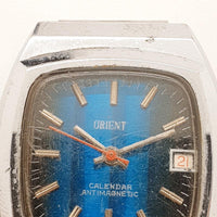 Quadrante blu Orient Calendario orologio antimagnetico per parti e riparazioni - non funziona