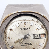 1970s Simass 18 Jewels Mechanical Watch for Parts & Repair - NOT WORKING