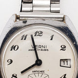 Verni Ancre 17 Rubis francés o suizo reloj Para piezas y reparación, no funciona