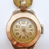 ساعة Agefa 15 Rubis المطلية بالذهب من السبعينيات لقطع الغيار والإصلاح - لا تعمل
