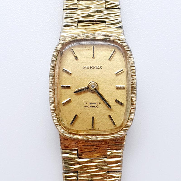 Perfex 17 Jewels Mechanical Watch for Parts & Repair - NOT WORKING
