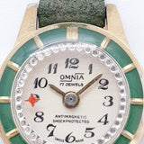 ساعة نسائية صغيرة Omnia 17 Jewels سويسرية الصنع لقطع الغيار والإصلاح - لا تعمل