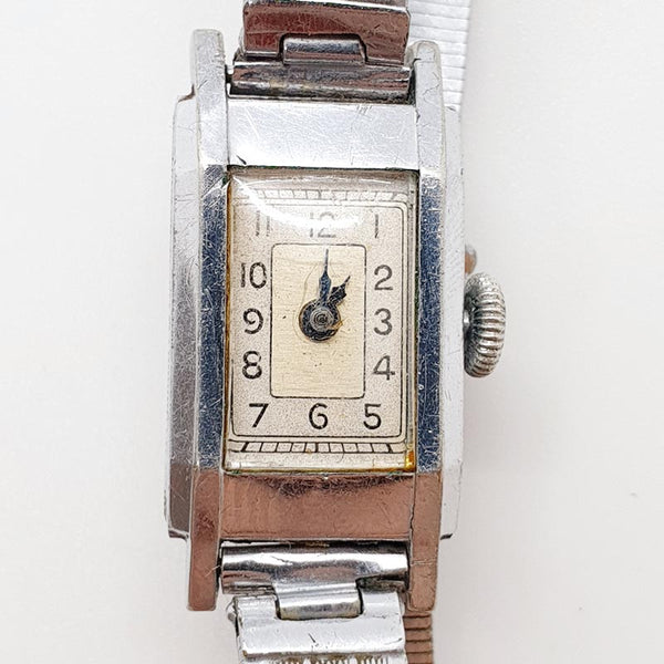 1940 Art Deco rectangular suizo reloj Para piezas y reparación, no funciona