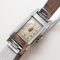 1940 Art déco Swiss rectangulaire montre pour les pièces et la réparation - ne fonctionne pas