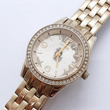 Gold-Ton Fossil Diamond -Lünette Stil Uhr Für Teile & Reparaturen - nicht funktionieren