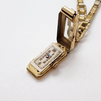 1920S Art Deco Rectangular Gold-Plated reloj Para piezas y reparación, no funciona