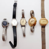 Lot of 5 1980s Timex Mechanical Watches for Parts & Repair - NOT WORKING